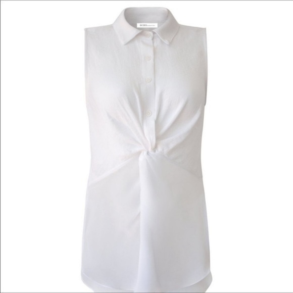 BCBGeneration REVOLVE Knot Front white Top - Picture 2 of 9